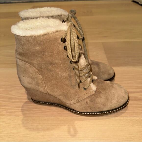 J.Crew MacAlister shearling wedge boots 8 - Picture 5 of 8